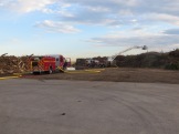 Images from the Indiana Ave green waste fire.